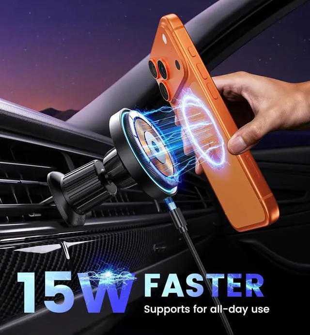 Alt view image 4 of 7 - Magnetic Car Mount Charger 15W Magnetic Wireless Car Charger for iPhone 17 Accessories Magnetic Phone Holder for Car 3 in 1 Magnetic Car Mount for iPhone17Pro/16/15/14/13/12 Series Gifts for Men Women