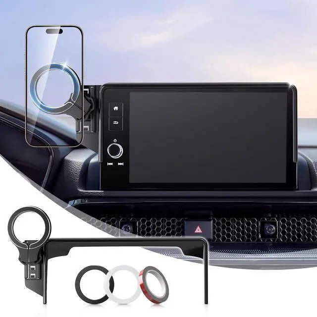 Alt view image 7 of 7 - Car Phone Holder for Honda CR-V HR-V 2023 2024 2025 2026: for MagSafe Magnetic Cell Phone Mount for HRV CRV Accessories 7/9 inch Screen - Touchscreen Cradles Strong Magnets for iPhone