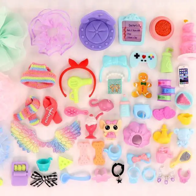 Alt view image 2 of 6 - Accessories Lot for MIni Pet Shop Toys, Random 25 pcs Hat Scarf Handband Clothes Bow Skirt Dress Glasses Wings Collar Necklace Outfit for Pet Cat Collie Cocker Spaniel Great Dane