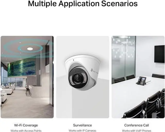 Alt view image 3 of 6 - TP-LINK EAP610 & TL-SG1005P Bundle | Omada True Wi-Fi 6 Ultra-Slim Wireless Access Point w 5 Port Gigabit PoE Switch, 4 PoE+ Ports @65W for Seamless Business Office Mesh Roaming WPA3, MU-MIMO
