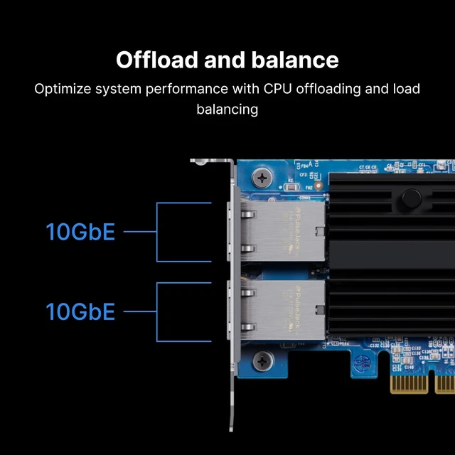 Alt view image 3 of 4 - Synology 2-Port 10GbE RJ-45 PCIe Network Adapter E10G30-T2