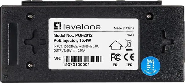 Alt view image 4 of 6 - LevelOne POI-2012 PoE Injector, 15.4W