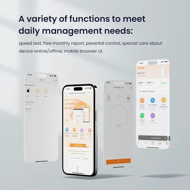 Alt view image 5 of 7 - Tenda AX5400 Mesh WiFi 6 System Nova MX15 Pro - 6 * 3dBi Antennas up to 7300 sq.ft WiFi Coverage - Wi-Fi 6 Mesh for up to 200 Devices, 3*Gigabit Ports, Easy Setup, Amazon Alexa, 3-Pack