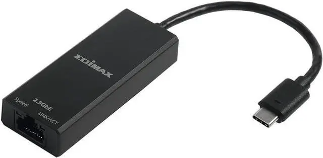 Alt view image 3 of 4 - EDIMAX EU-4307 V2 USB Type-C to 2.5G Gigabit Ethernet Adapter Up To 100M/1Gbps / 2.5Gbps LED Indicator Plug and Play- Black