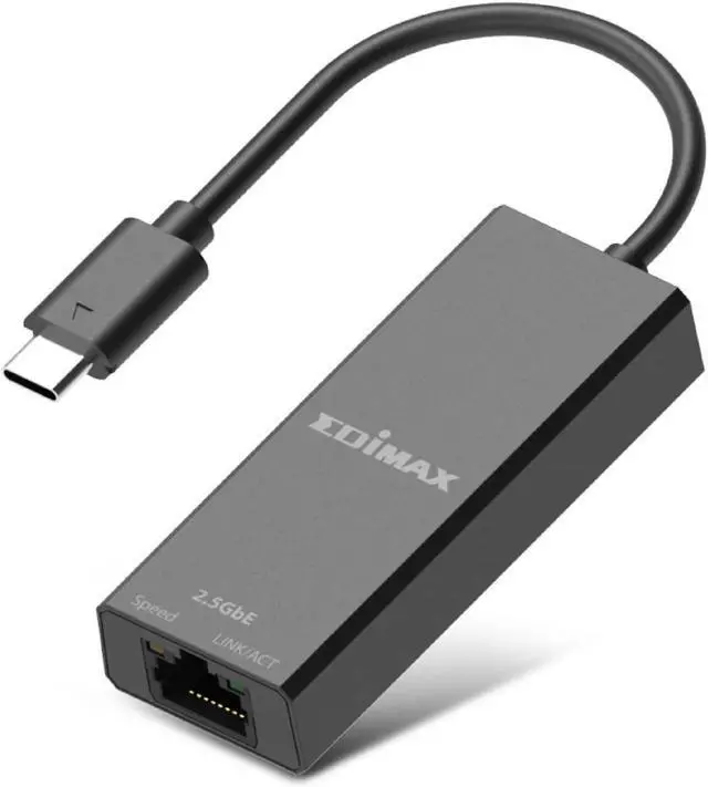 Main image of EDIMAX EU-4307 V2 USB Type-C to 2.5G Gigabit Ethernet Adapter Up To 100M/1Gbps / 2.5Gbps LED Indicator Plug and Play- Black