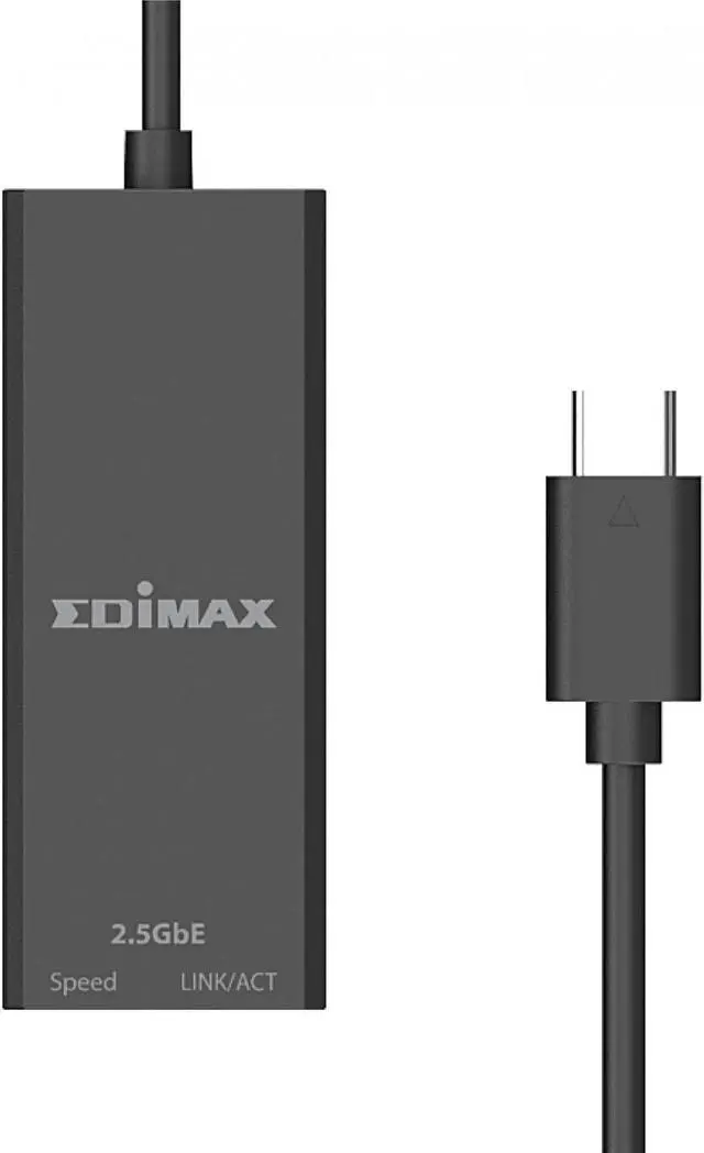 Alt view image 2 of 4 - EDIMAX EU-4307 V2 USB Type-C to 2.5G Gigabit Ethernet Adapter Up To 100M/1Gbps / 2.5Gbps LED Indicator Plug and Play- Black