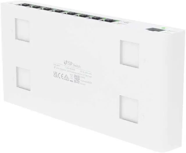 Alt view image 3 of 3 - Ubiquiti UISP-S Gigabit PoE Switch for WISP MicroPoP Applications, 8 x GbE RJ45 Ports, 1 x 1G SFP Port, Fanless Thermal Cooling, Silent Operation, White