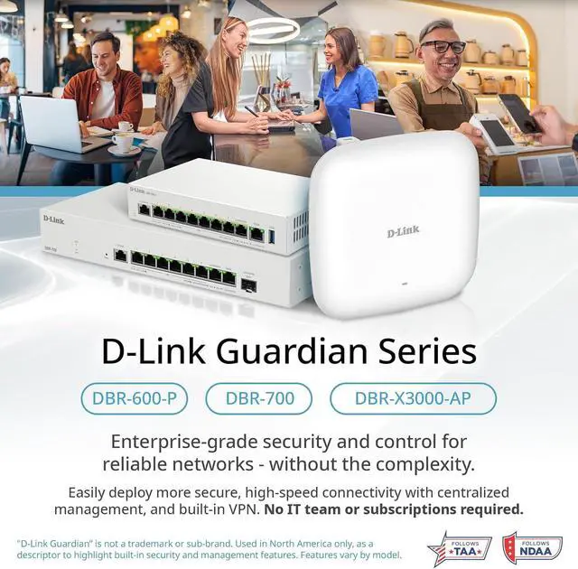 Alt view image 7 of 7 - D-Link Guardian X3000 Wi-Fi 6 Access Point (DBR-X3000-AP) Dual-band AX3000 Smart Access Point with WPA3, VLANs, PoE Powered, Guest WiFi, Mesh Support, Centralized Management by D-Link Guardian Routers
