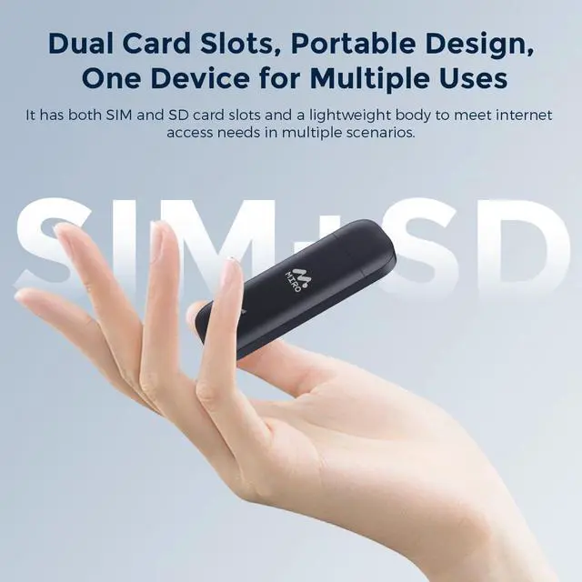 Alt view image 6 of 7 - MIRO UF1 4G LTE WiFi USB Network Adapter 150Mbps Speed, Dual SIM/SD Slots Wireless Dongle, Wi-Fi Stick USB2.0 Interface WiFi Adapter for Desktop PC Laptop