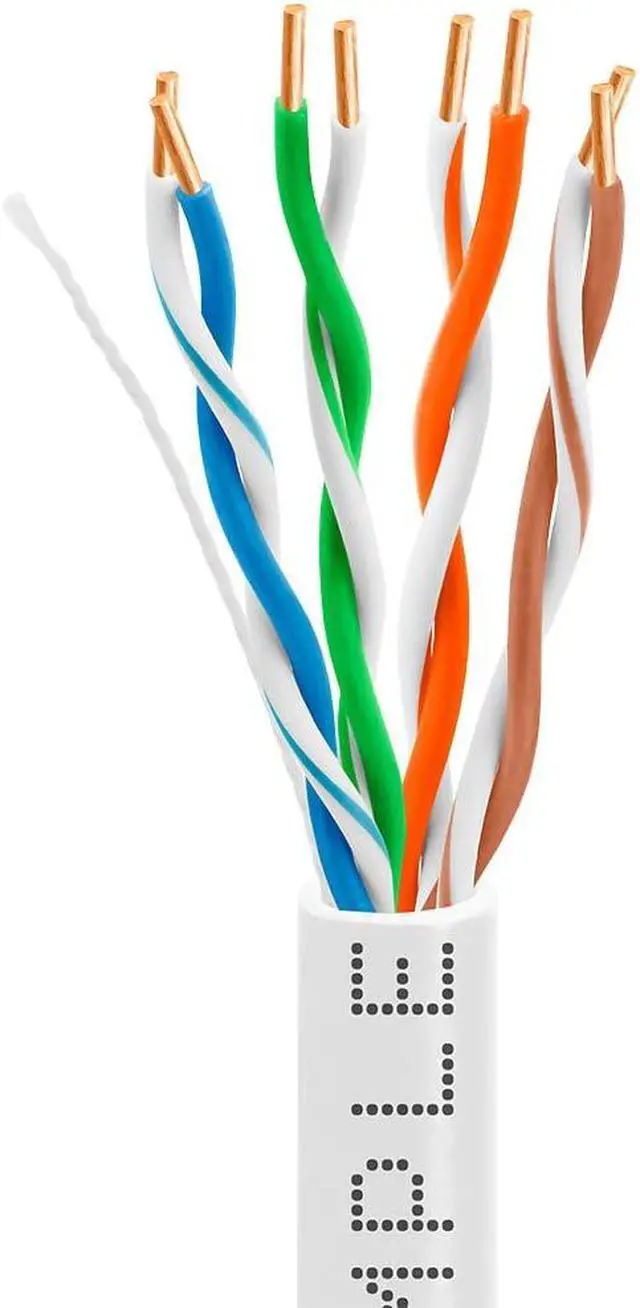 Alt view image 2 of 6 - Cmple - Cat5e Plenum Cable 1000ft, CMP, White, 350MHz Gigabit Ethernet Solid Network Internet Bulk UTP