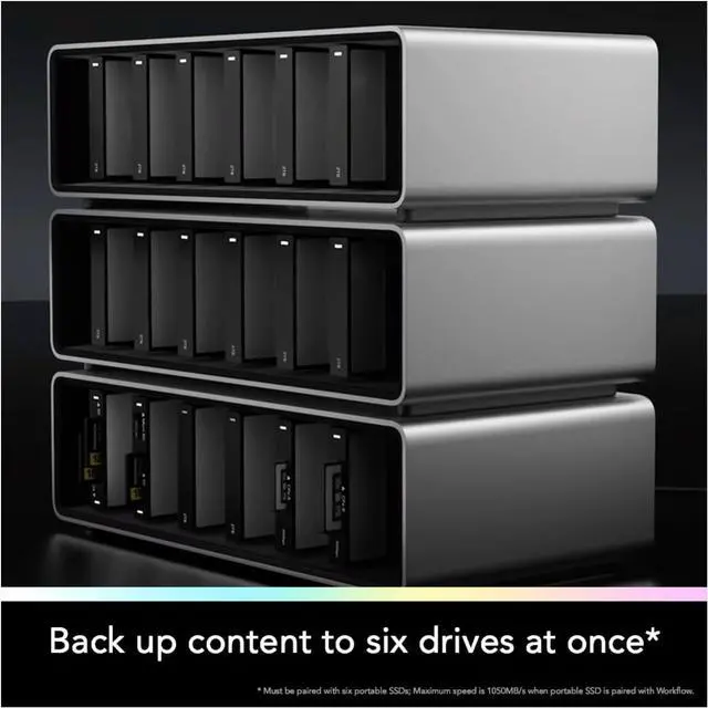 Alt view image 4 of 7 - Lexar Professional Workflow Docking Station with 6 Customizable Bays with Thunderbolt 4 Connectivity