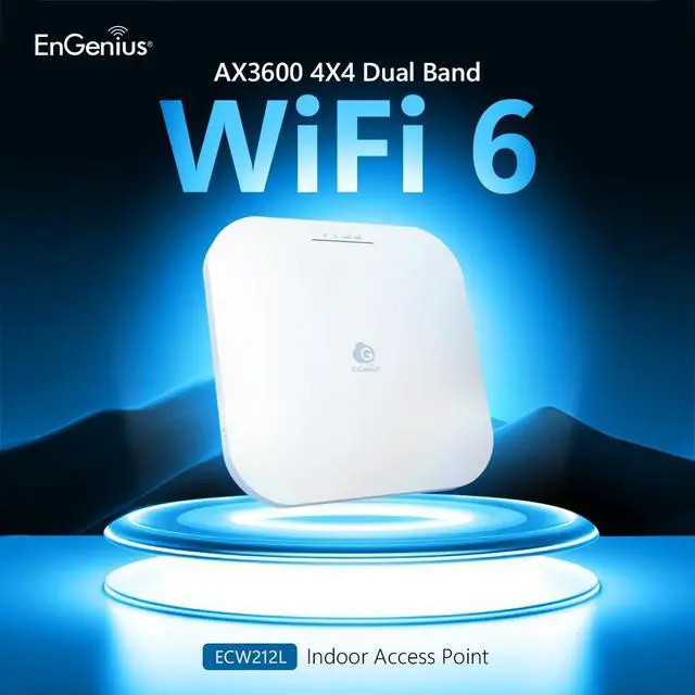 Alt view image 2 of 7 - EnGenius Wi-Fi 6 Lite 4x4 Indoor Access Point, Dual-Band AX, 2.5GbE PoE+, Up to 3.5Gbps, 1200 Sq Ft Coverage, 100 Devices, WPA3 Security, Mesh, Cloud-Managed, Ideal for Small Business & Retail ECW212L
