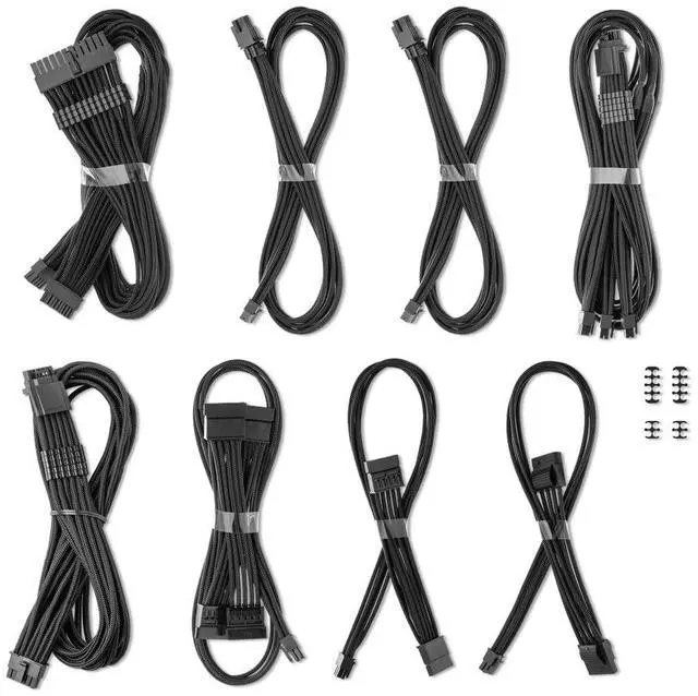 Alt view image 3 of 3 - CableMod E-Series Pro ModMesh Sleeved 12V-2x6 12VHPWR Dual StealthSense Cable Kit for EVGA G/G+ / P/P+ / T (Black)