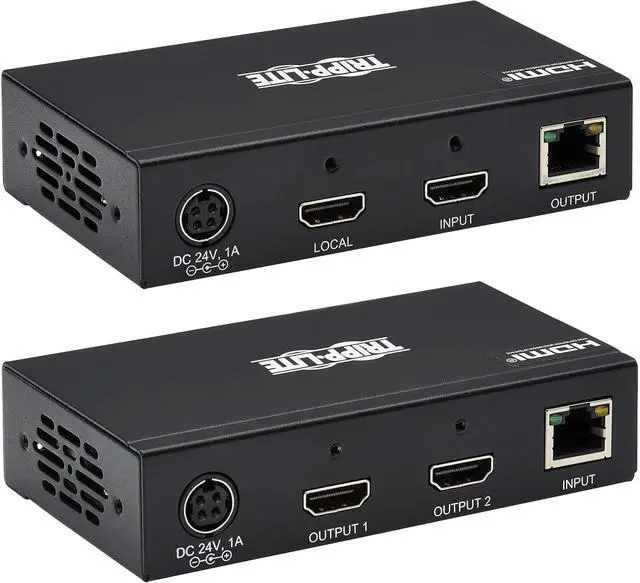 Alt view image 2 of 7 - Tripp Lite HDMI Over Ethernet Cat6 Extender Kit Transmitter/Receiver - Up to 230 feet or 70.1 Meters - 4K 60Hz Video, HDR, PoC, TAA Compliant (B127A-2A1-BHBH)