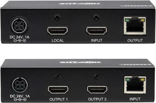 Alt view image 4 of 7 - Tripp Lite HDMI Over Ethernet Cat6 Extender Kit Transmitter/Receiver - Up to 230 feet or 70.1 Meters - 4K 60Hz Video, HDR, PoC, TAA Compliant (B127A-2A1-BHBH)