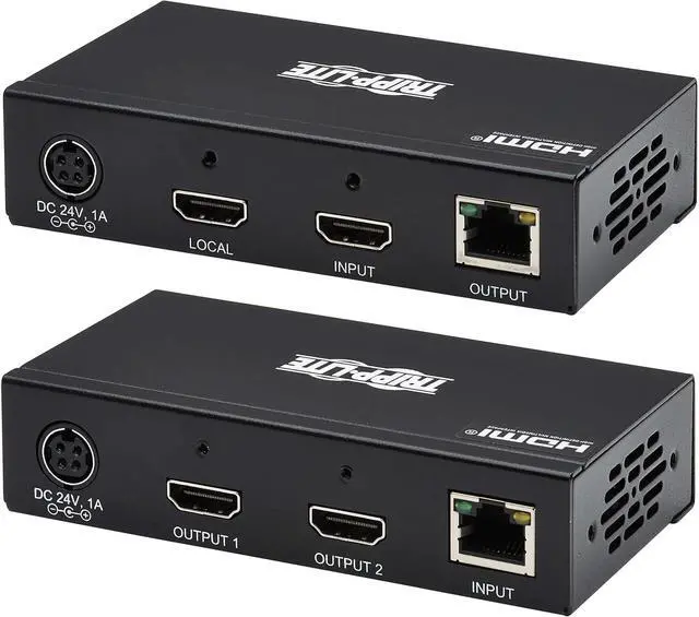 Alt view image 5 of 7 - Tripp Lite HDMI Over Ethernet Cat6 Extender Kit Transmitter/Receiver - Up to 230 feet or 70.1 Meters - 4K 60Hz Video, HDR, PoC, TAA Compliant (B127A-2A1-BHBH)