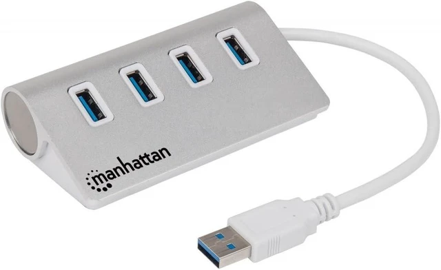Alt view image 2 of 5 - Manhattan 4 Port Super Speed USB 3.0 Hub (163767)
