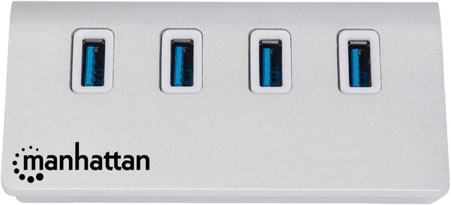 Alt view image 3 of 5 - Manhattan 4 Port Super Speed USB 3.0 Hub (163767)