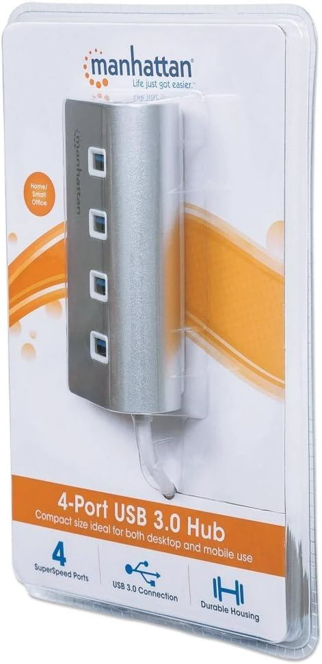 Alt view image 5 of 5 - Manhattan 4 Port Super Speed USB 3.0 Hub (163767)