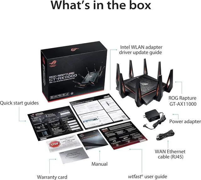 Alt view image 6 of 6 - ROG Rapture GT-AX11000 IEEE 802.11ax Ethernet Wireless Router - 2.40 GHz ISM Band - 5 GHz UNII Band - 11000 Mbit/s Wireless Speed - 5 x Network Port - 1 x Broadband Port - USB - 2.5 Gigabit Ethernet -