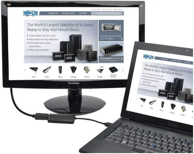 Alt view image 2 of 5 - Tripp Lite USB 3.0 SuperSpeed to DisplayPort Dual-Monitor External Video Graphics Card Adapter, 512 MB SDRAM, 4K x 2K (U344-001-DP-4K)