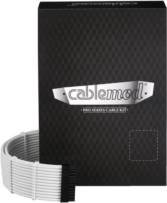 Main image of CableMod RT-Series Pro ModFlex Sleeved 12V-2x6 12VHPWR Dual StealthSense Cable Kit for ASUS/Seasonic/Phanteks (White)