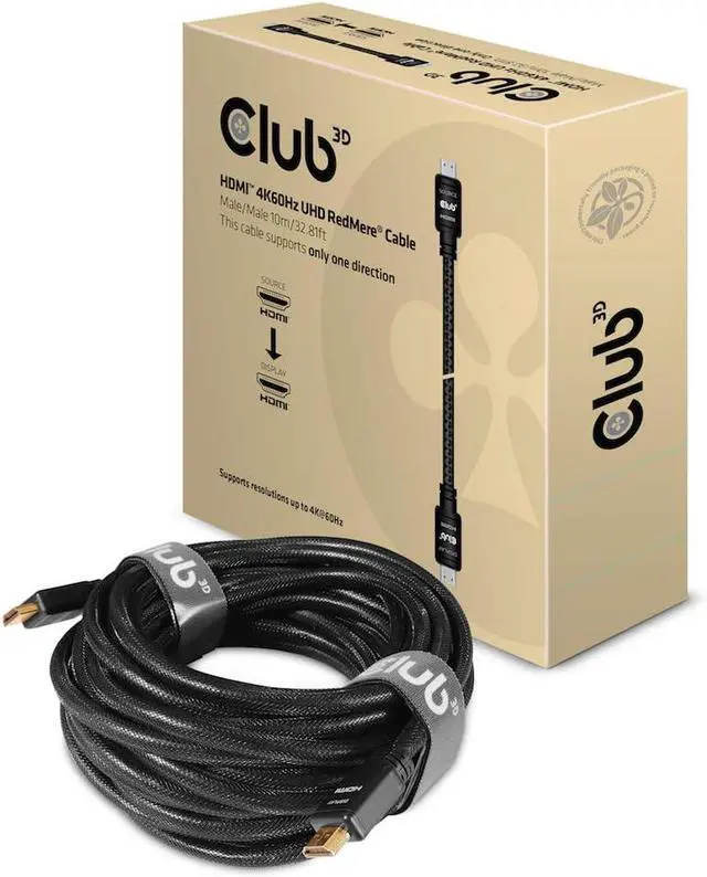 Alt view image 2 of 6 - Club3D HDMI 2.0 4K 60Hz UHD Cable 10M/32.8Ft Male (CAC-2313)