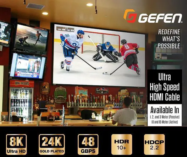 Alt view image 3 of 4 - Gefen 8K Gaming HDMI 2.1 Cable (1m/3.3ft) - Certified Ultra High Speed 48Gbps for PS5, Xbox Series X, PC, Supports 4K@120Hz, VRR, ALLM, eARC for Ultimate Gameplay