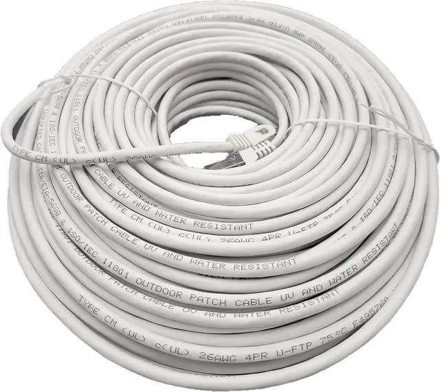 Alt view image 4 of 7 - MICRO CONNECTORS 100 Feet CAT6A Industrial Outdoor-Rated Shielded Ethernet (26 AWG) Cable-White (E09-100W-OUT)
