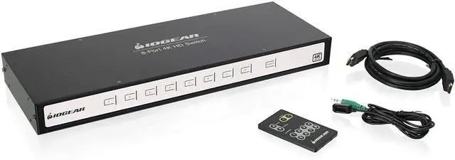 Alt view image 2 of 7 - IOGEAR HDMI 8 Port Switch - 4K @ 60Hz - 8 in x 1 Out - True HD and DTS HD Master Audio - Auto Switch - IR Remote Control - Front Panel LED - GHSW8481