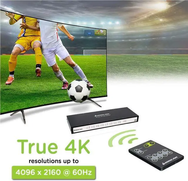 Alt view image 6 of 7 - IOGEAR HDMI 8 Port Switch - 4K @ 60Hz - 8 in x 1 Out - True HD and DTS HD Master Audio - Auto Switch - IR Remote Control - Front Panel LED - GHSW8481