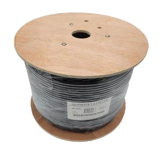Alt view image 3 of 6 - 1000ft CAT6e Shielded Solid Copper Direct Burial Outdoor Ethernet Cable (23AWG, Black) with 20 Shielded RJ45 Connectors (TR4-560EBDB-7SC)