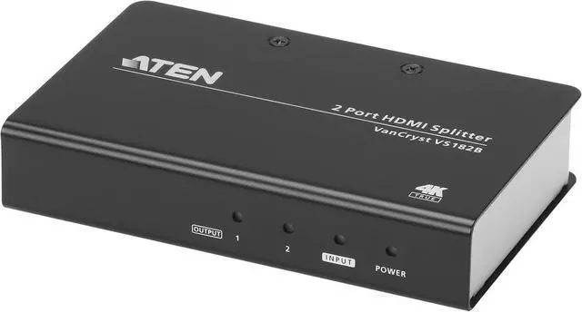 Main image of ATEN 2-Port True 4K HDMI Splitter VS182B UK | #1 KVM Market Leader,Black
