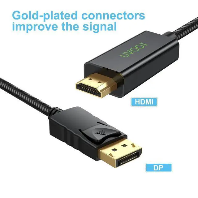 Alt view image 6 of 7 - DisplayPort to HDMI Cable 6FT 10-Pack Black, DP to HDMI Display Port Cord for Computer, Monitor,HDTV, Projector and More