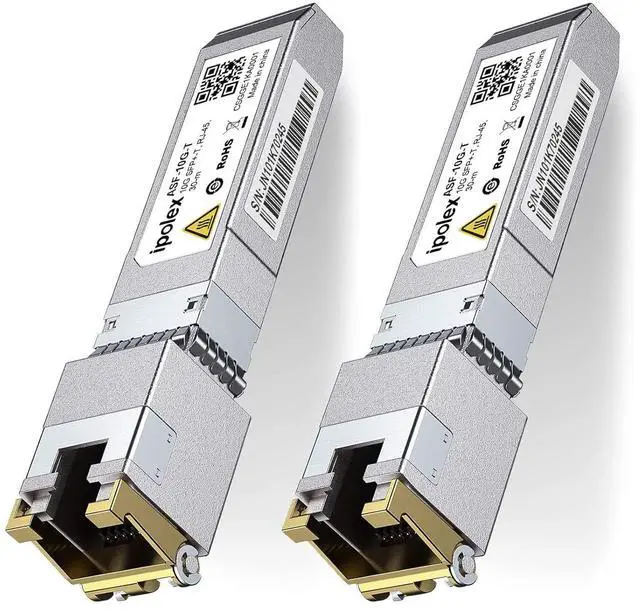 Main image of ipolex 10G SFP+ to RJ45 Transceiver, 10GBase-T Copper SFP+ Module, 10Gb Ethernet Adapter for Cisco SFP-10G-T, Ubiquiti UniFi UACC-CM-RJ45-MG, Netgear, TP-Link, Synology and More, 2 Pack