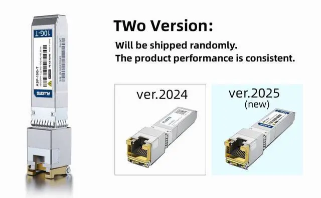 Alt view image 2 of 7 - 2 PCS 10GBASE-T SFP+ Transceiver, Multi-Rate 2.5/5/10G SFP+ to RJ45 Copper Module Compatible with Cisco SFP-10G-T-S, Ubiquiti UniFi UF-RJ45-10G, Meraki, MikroTik S+RJ10, Netgear, D-Link etc.