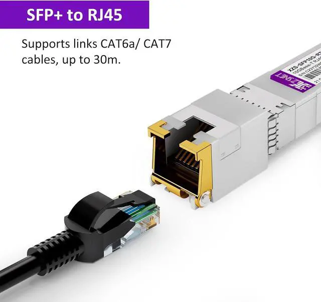 Alt view image 2 of 7 - 10GBASE-T SFP+ to RJ45 Transceiver, 10G Copper SFP+ to Ethernet Module Compatible with Cisco SFP-10G-T-S, Ubiquiti UniFi UF-RJ45-10G, Mikrotik S+RJ10, Meraki , Netgear, D-Link and More, 2 Pack