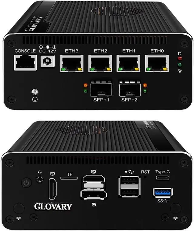 Main image of Micro Firewall Appliance 13th Gen U300E, Dual 10GbE 82599ES SFP+ Mini PC Router, 4 x 2.5GbE LAN Home Server, DDR5 16GB RAM 512GB (PCIe4.0 x4) SSD, 10Gbit TypeC Port, OPNsense Hardware