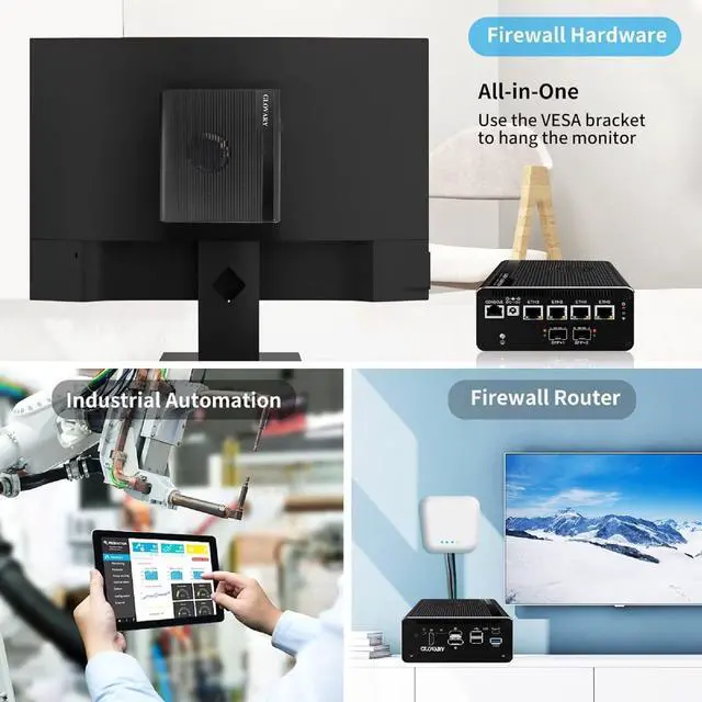 Alt view image 7 of 7 - Micro Firewall Appliance 13th Gen U300E, Dual 10GbE 82599ES SFP+ Mini PC Router, 4 x 2.5GbE LAN Home Server, DDR5 16GB RAM 512GB (PCIe4.0 x4) SSD, 10Gbit TypeC Port, OPNsense Hardware