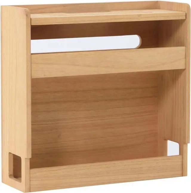 Main image of KIRIGEN Wireless Router Storage Box Multi Layer Router Organizer Shelf Wood Power Cable Management and Organizing Rack Box for Office and Home Natural (LYQ-NA)