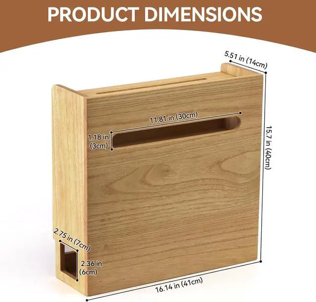 Alt view image 6 of 7 - KIRIGEN Wireless Router Storage Box Multi Layer Router Organizer Shelf Wood Power Cable Management and Organizing Rack Box for Office and Home Natural (LYQ-NA)