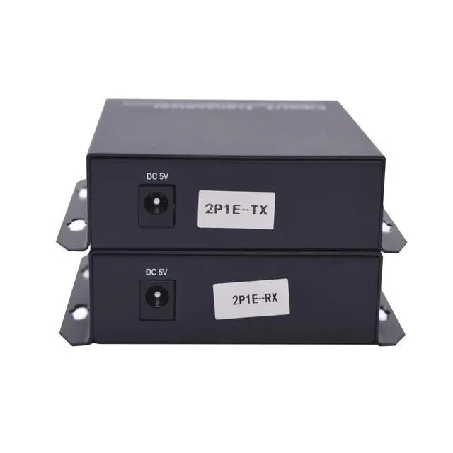 Alt view image 4 of 5 - 2 x RJ11 Telephone and 10/100 Mbps Ethernet Over Fiber Converter - POTS to Fiber Optic Extender, Universal Single Mode up to 20Km(12.4 mi) and Multimode 500m(0.31 mi), A Pair.