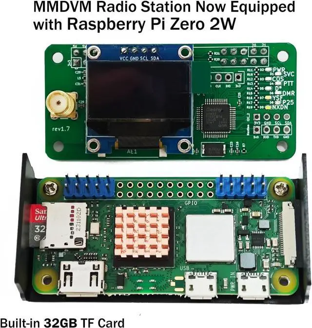 Alt view image 3 of 7 - AURSINC MMDVM Hotspot Spot Radio WiFi Digital Voice Modem Work Contained with Raspberry Pi Zero 2W with Firmware V4.1.5 UHF VHF, Supports C4FM YSF NXDN DSTAR P25 DMR (with Ethernet Cable)