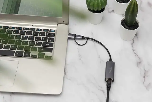 Alt view image 7 of 7 - DIGITUS USB Network Adapter - 2.5 Gbit/s - RJ45 to USB-C 3.1 - incl. Type-A Adapter - Full-Duplex - Auto MDI-X - Grey