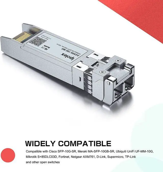Alt view image 2 of 7 - ipolex 10Gb SFP+ Modul, Multimode SFP 850nm, 10GBase-SR SFP+ Transceiver