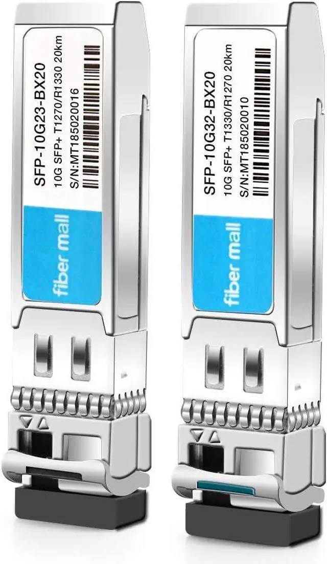 Main image of 10G SFP+BIDI Transceiver a Pair for Cisco Meraki SFP-10G-BX20U-I Ubiquiti UF-SM-10G-S-1270 MikroTik S+2332LC10D-1270 D-Link Netgear 10GBASE-BIDI SFP+1270nm /1330nm 20km DOM Other Open Switches