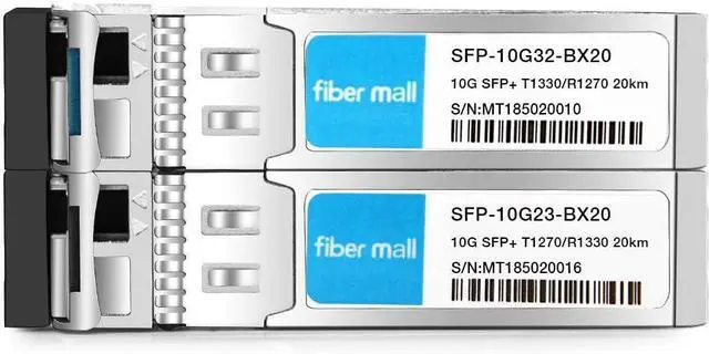 Alt view image 3 of 7 - 10G SFP+BIDI Transceiver a Pair for Cisco Meraki SFP-10G-BX20U-I Ubiquiti UF-SM-10G-S-1270 MikroTik S+2332LC10D-1270 D-Link Netgear 10GBASE-BIDI SFP+1270nm /1330nm 20km DOM Other Open Switches