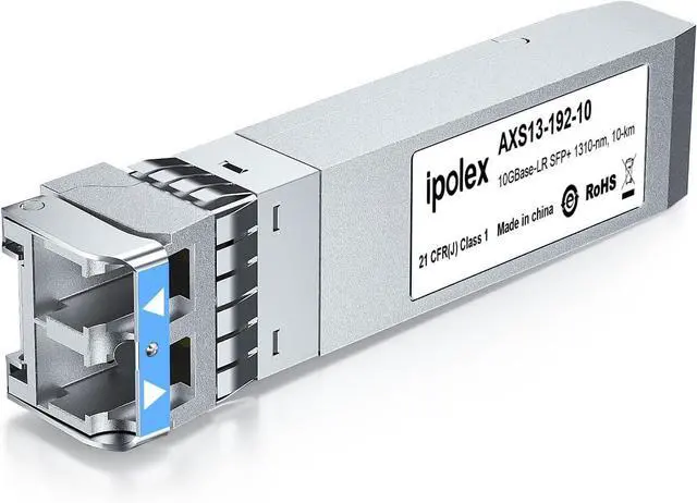 Main image of ipolex 10G LR SFP+ zu LC Single Mode Transceiver für SFP-10G-LR, 10GBase-LR Glasfasermodul fürMeraki MA-SFP-10GB-LR, UF-SM-10G, (SMF, 1310nm, 10km) 4 stück