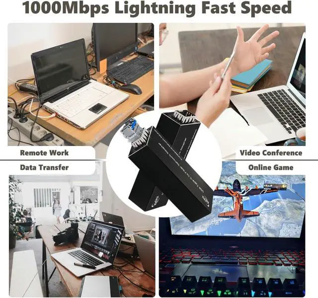 Alt view image 6 of 7 - USB 3.0 Type-C to Fiber Network Adapter, USB-C to 100/1000Base-X Open SFP Ethernet Card, Compatible with Windows Server/Windows/Linux, DC 5V