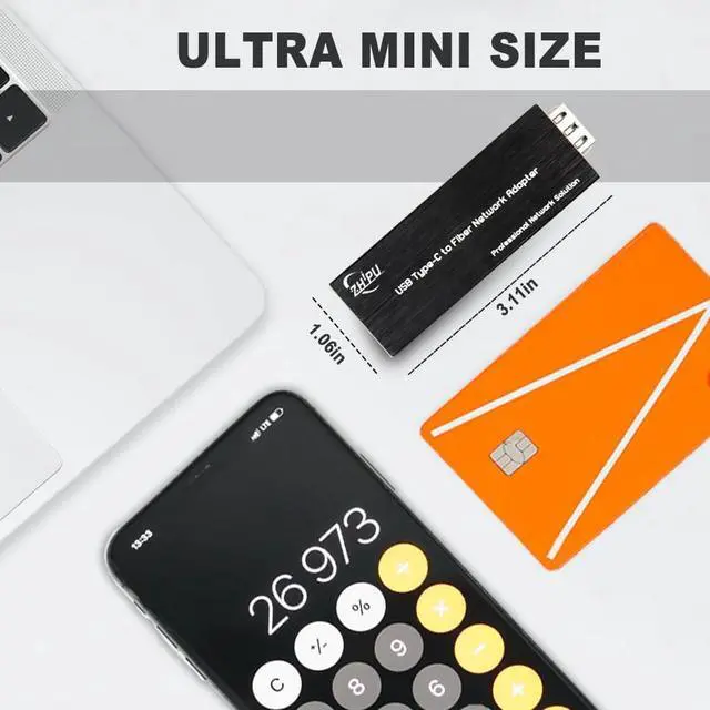 Alt view image 7 of 7 - USB 3.0 Type-C to Fiber Network Adapter, USB-C to 100/1000Base-X Open SFP Ethernet Card, Compatible with Windows Server/Windows/Linux, DC 5V